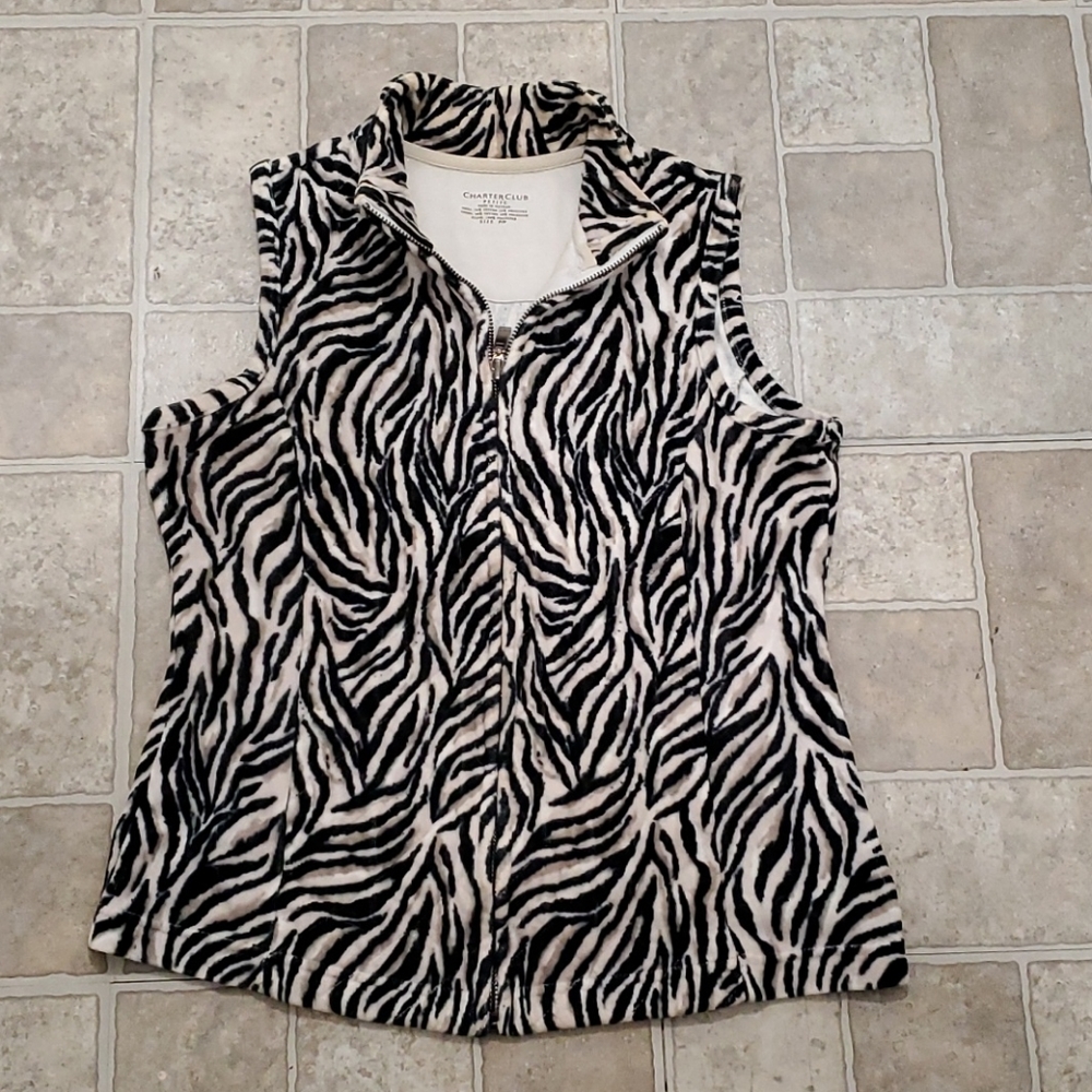 Charter Club Zebra Print Vest